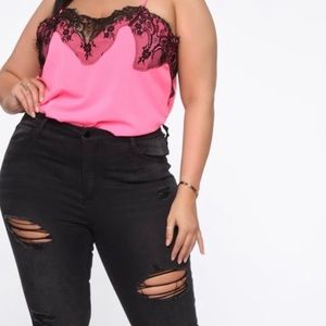 Fashion Nova Neon Lace Cami